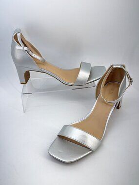Dream Pairs Silver Heels Low Block Heel Sandals Size 11